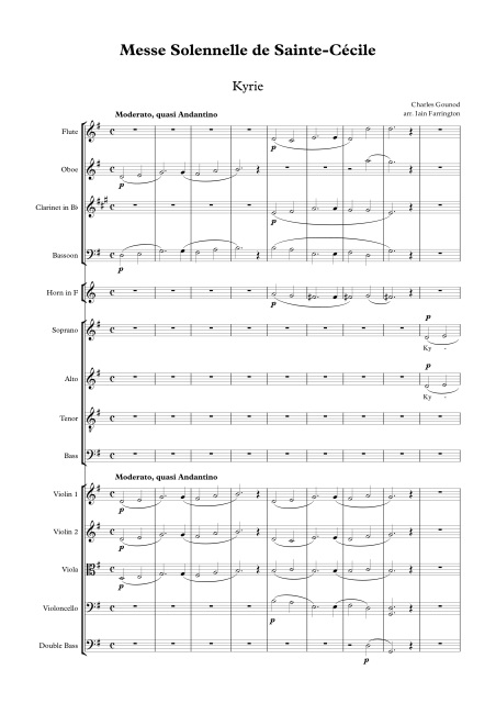Vocal score Messe solennelle Ste Cécile 