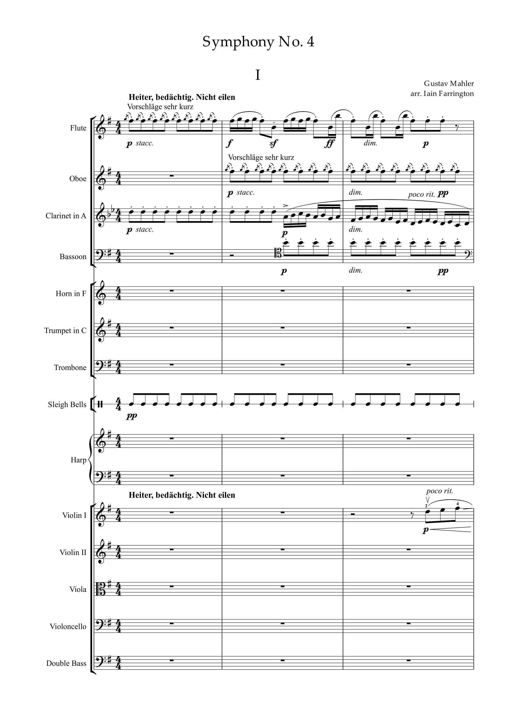Espacio cibernético biblioteca aleación Mahler - Symphony No. 4 (score)